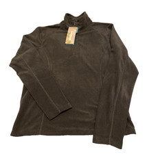 Landway Outerwear Womens Sz Medium Soft Shell 1/4 Zip Jacket Shadow Gray ~ Cozy!