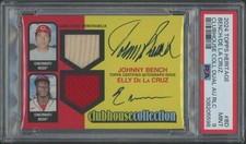 2024 Heritage Johnny Bench & Elly De La Cruz Clubhouse Relic Auto #06/10 PSA 9