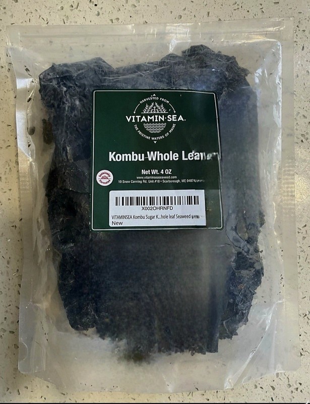 Vitamin Sea Kombu Whole Leaf Dried Sustainably Harvested Vegan Maine Seaweed 4oz