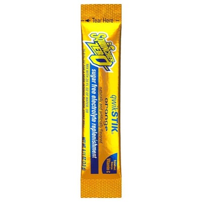 Sqwincher Qwik Stik Zero Single Serve, 0.11 oz Packs, 20 oz Yield, Orange,