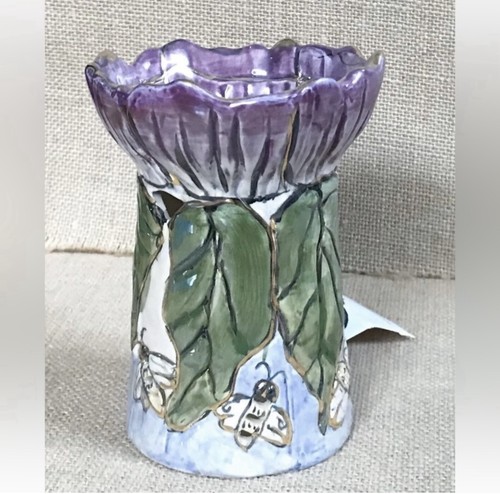 Purple Flower Wax Warmer Candle Holder Clayworks Heather Goldmine Fairy Core - Picture 5 of 9