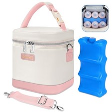 Breast Milk Cooler Bag with Ice Pack, Baby Bottle Bag Holds 6 Bottles Up to 9...