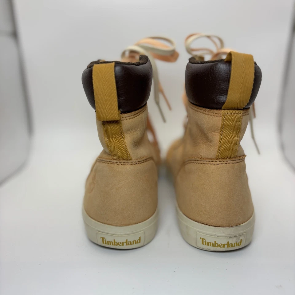 Timberland Mujer Zapatillas Altas Cuero Marrón Tostado Con Cordones Talla 7 EU38 Foto 4 de 4