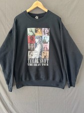 Taylor Swift The Eras Tour Sweatshirt XL Black Graphic Cities Dates Album Eras