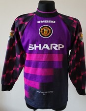 Vtg 1996-97 Manchester United GK Football Shirt L/S Umbro Sharp Size M England