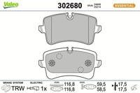 Bremsbelagsatz Scheibenbremse Essential Valeo 302680 FüR Audi A6 C7 4G2 4GC 4G5