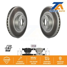Front Coated Disc Brake Rotors And Semi-Metallic Pads Kit For BMW X5 X6