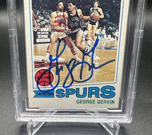George Gervin Spurs 1977 Topps Autographed Signed Beckett Slabbed Card COA - Picture 3 of 5