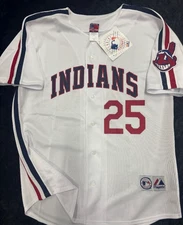 JIM THOME CLEVELAND INDIANS THROWBACK JERSEY PICK SIZE NEW MAJESTIC