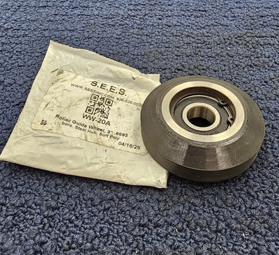 (QTY 3) S.E.E.S WW-20A: Roller Guide Wheel, 3'' .6693 Bore, Steel Hub, Soft Poly