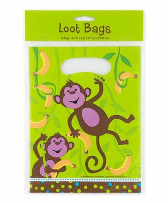 Creative Converting Monkey Jungle Loot Bags 8 Pack Safari Party Favors