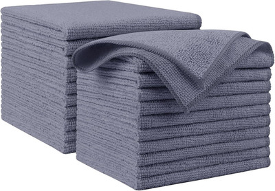 Premium Microfiber Cleaning Cloth Grey 20PK, Micro Fiber Cloths, Dusting Cloths