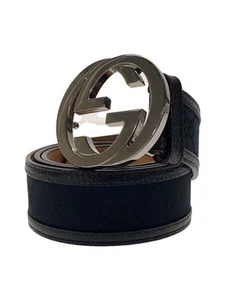 GUCCI Ceintures Cuir Noir Homme Enclenchement G 114876 Occasion