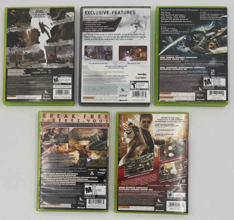 Лот товаров Xbox 360: Dark Sector Lost Planet Red Faction Bionic Commando Stranglehold - Изображение 3 из 4