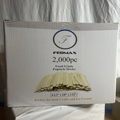 2000 count Wooden Craft Popsicle Sticks 4.5 Inch New Sealed Case Free shipping!