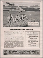 1942 Wickwire Spencer Steel San Francisco Assignments For Victory WWII Print Ad