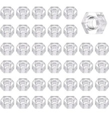 100Pcs Clear Hex Nuts, M5 Metric Coarse Thread Machine Acrylic Screw Nuts