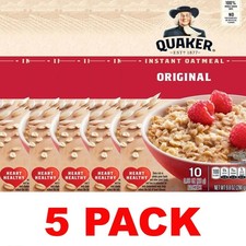 QUAKER Original Instant OATMEAL Whole Grain Oats - 9.8 oz Box 5 PACK
