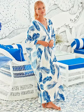 Plus, One Size - Tropical Bohemian Caftan Style - Loose Beach Kaftan Dress New