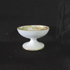 60) Vtg Porcelain Pedestal Open Salt Cellar w/Flowers - Nippon