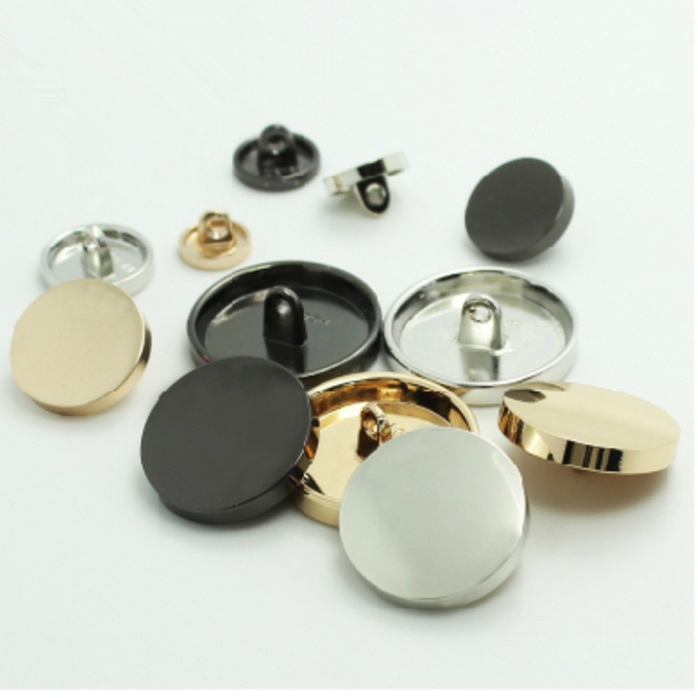 30 Pcs Metal Flat Coat Buttons Zinc Alloy Round Sewing Buttons For Outerwear