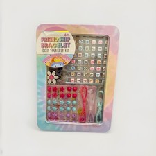 Friendship Bracelet DIY Kit w/ Alphabet Beads Strings Tin Set Ages 6 New