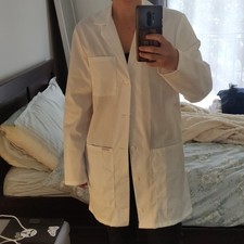 Cherokee Women  s White Lab Coat XS 30" Polyester/Spandex Blend CK412
