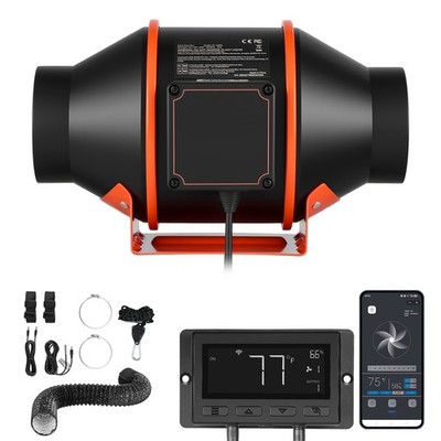 Uimoso 4-Inch Inline Duct Fan Kit, 205 CFM, EC Motor, PWM, Ventilation System