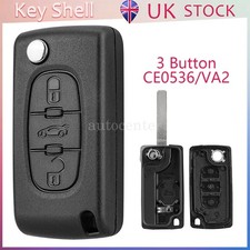 For Peugeot 207 307 407 308 607 3 Button Remote Flip Key Fob Case CE0536 VA2