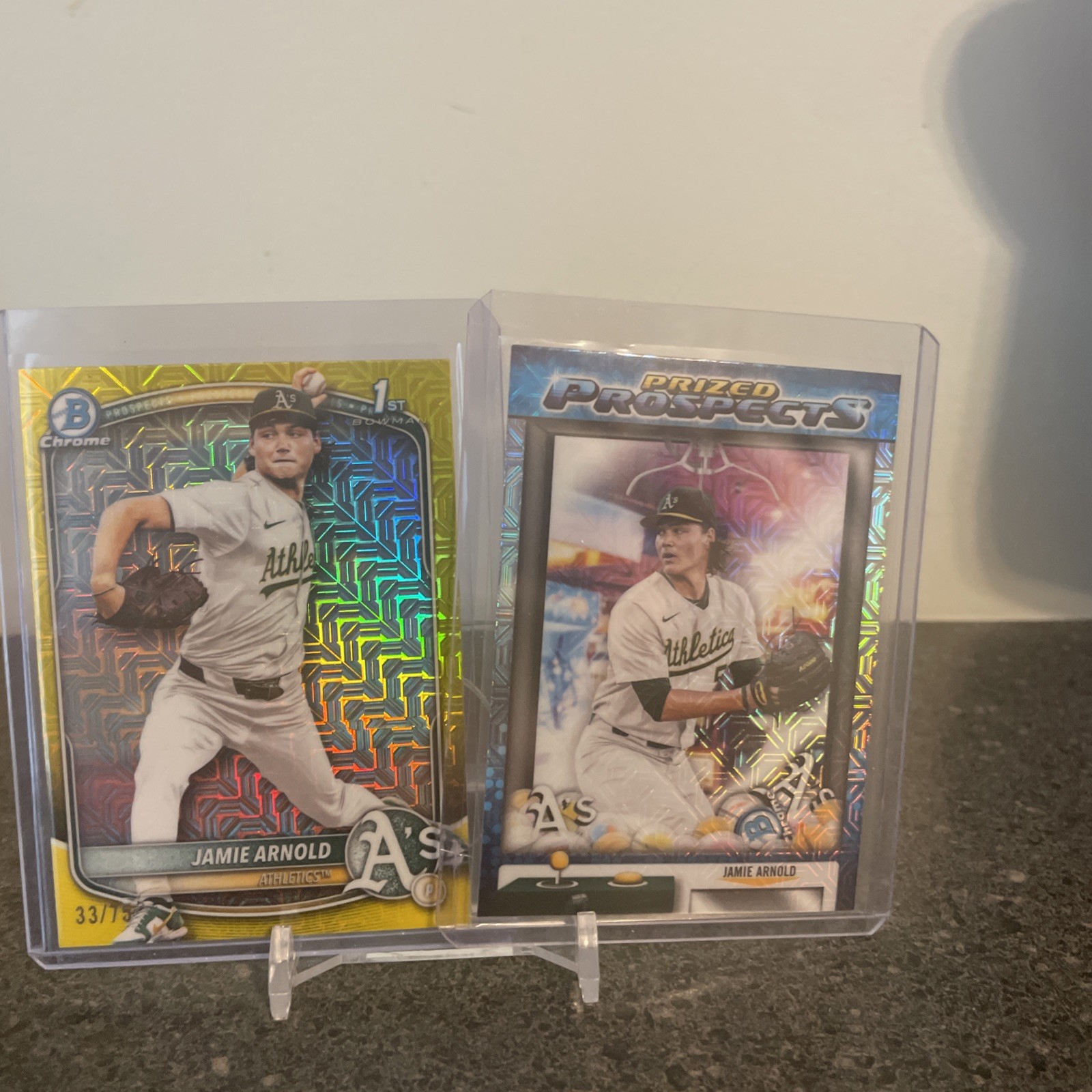 2025 Bowman Draft Chrome Mega  1st YELLOW MOJO REFRACTOR  Jamie Arnold /75  & PP