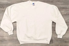 Vintage 90s Russell Athletic Crewneck White Pullover Size Large Made In USA