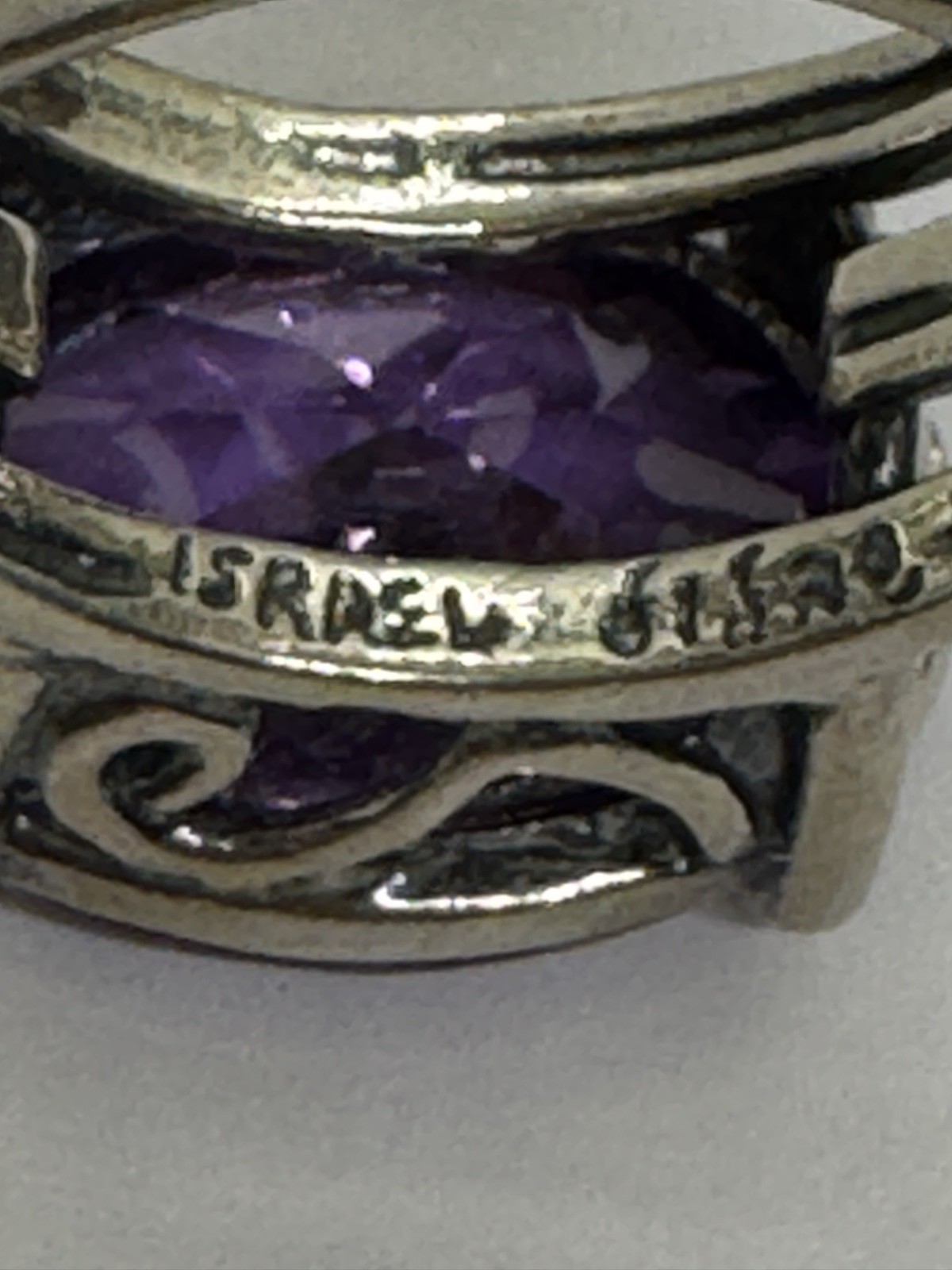 Sterling Silver Statement Amethyst Ring Size 8 Is… - image 12