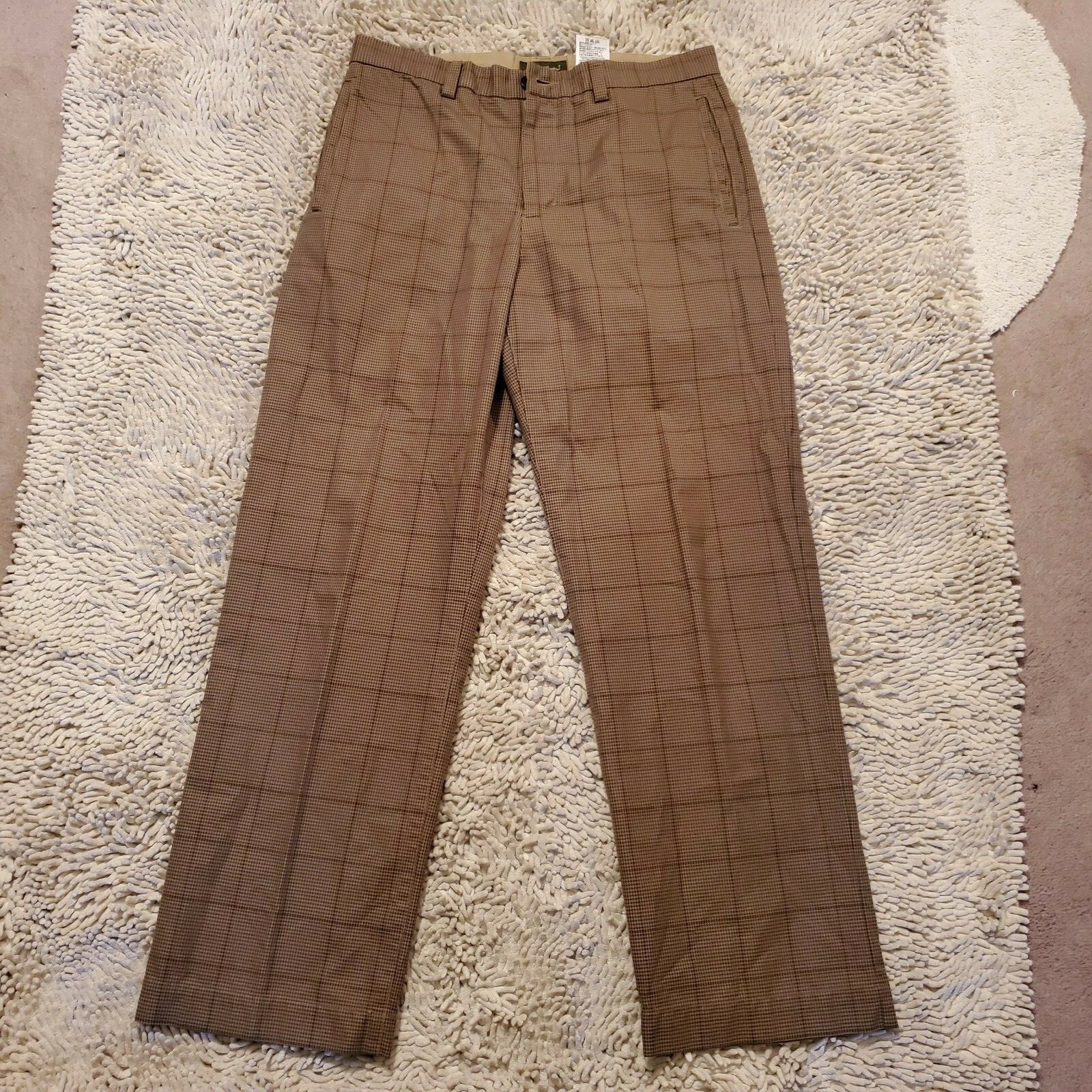 Eddie Bauer Ruston Fit Relaxed Fit Dog Tooth Plaid Pants SZ 34/32 image 4