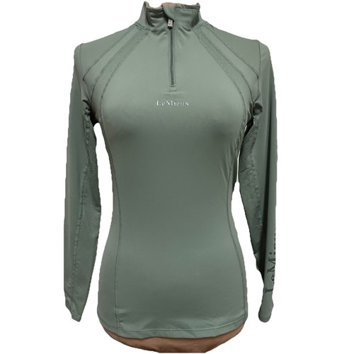 Camisa LeMieux Mia Malla Manga Larga Capa Base Tomillo Verde Talla 2 Montar a Caballo