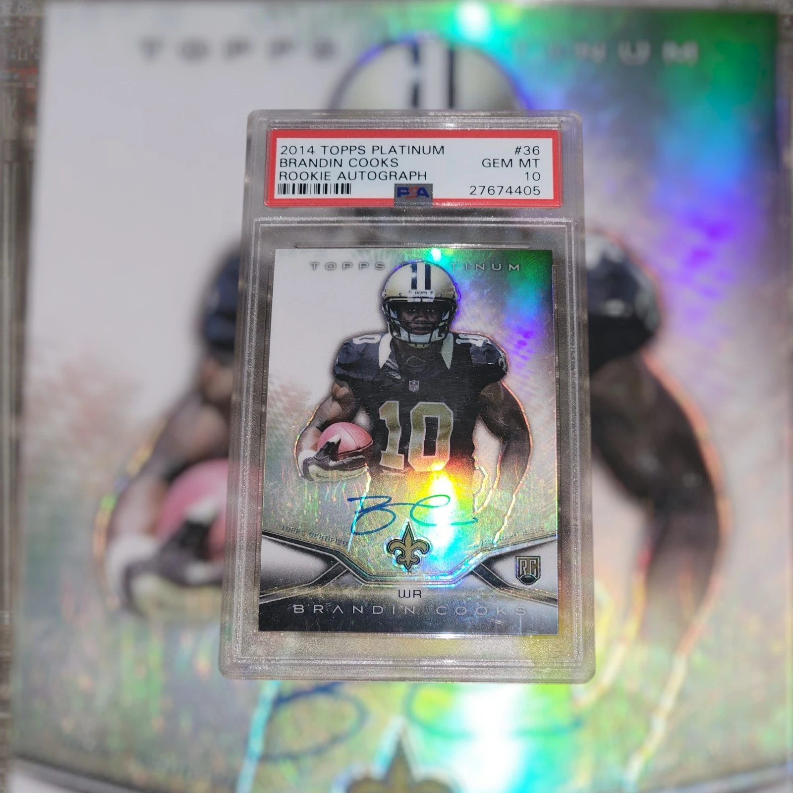 Brandin Cooks Topps Platinum Rookie Autograph #36 Gold Refractor