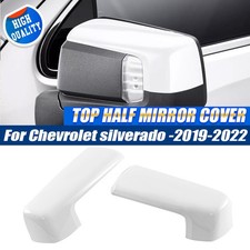 White Side Mirror Cover Cap For GMC Sierra Chevrolet Silverado 2019-2026 Clip on