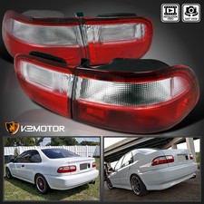 Redclear Fits 92-95 Honda Civic 2dr 4dr Coupe Sedan Tail Lights Brake Lamps Lr