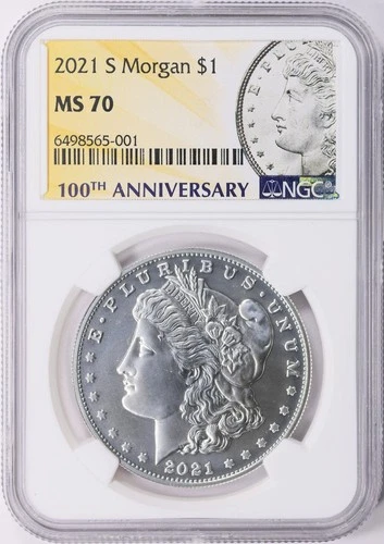 2021 S Morgan Silver Dollar $1 100th Anniversary NGC MS 70