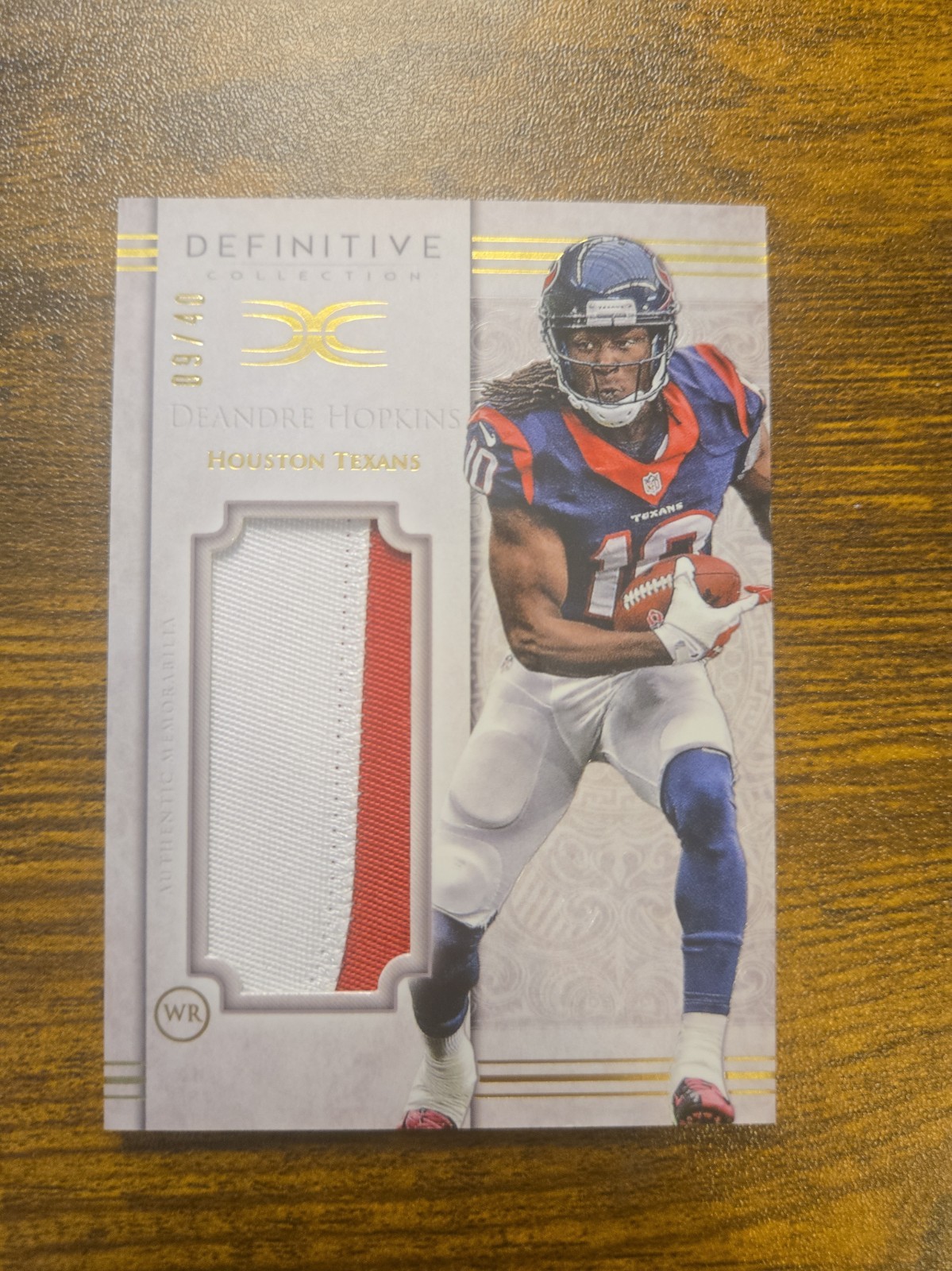 2015 Topps Definitive Collection DeAndre Hopkins MEM /40 Texans