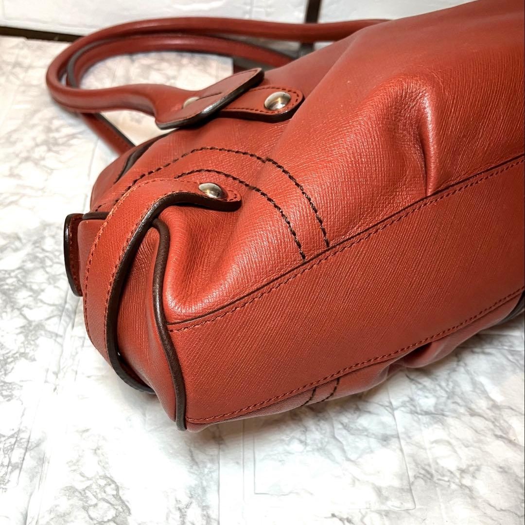 Salvatore Ferragamo Gancini Red Brown Leather Shoulder Bag Y2K Auth image 10