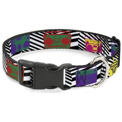 Plastic Clip Collar Eighties Boomboxes Medium 11-16.5'' (US IMPORT)