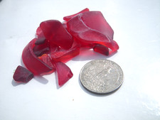 Sea Glass, Set of Thick Solid Red