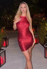 Abito Rosa Corto Con Scollatura A Halter E Frange Zara Taglia S Rif 4772/283