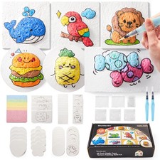 Shuttle Art 68 Pcs Magic Foam Texture Painting Kit - 60 Sheets Upgraded Paper