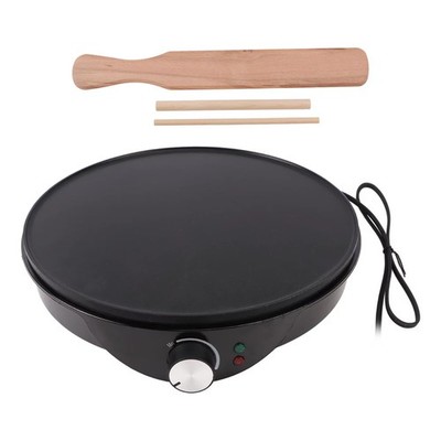 1X(Elektrischer Crêpe-Maker, 30,5 cm, Antihaftbeschichtet, mit Teigverteile2781