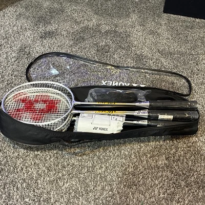 BRAND NEW YONEX GR 303 S 4 RACQUET BADMINTON SET w/ POLES NET SHUTTLES and CASE - Image 1 of 4