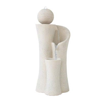 Xbrand 41'' Modern Sphere Curve Cascading Fountain, Resin CA-MAK-6065-BE-1