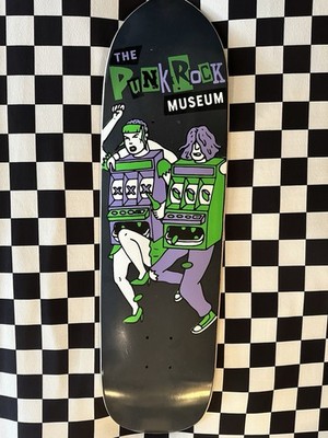 Punk Rock Museum skateboard Signed By Monkey From The Adicts!! Black Pen On Blck