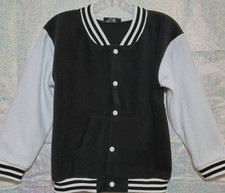CLEARANCE, COZY Baseball jacket FOR KIDS, NEW, Black /White, size XL, USA