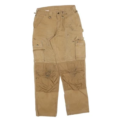 CARHARTT Hommes Coupe Standard Travail Beige Jeans W30 L32 Cargo Poche Zippée - Photo 1/4